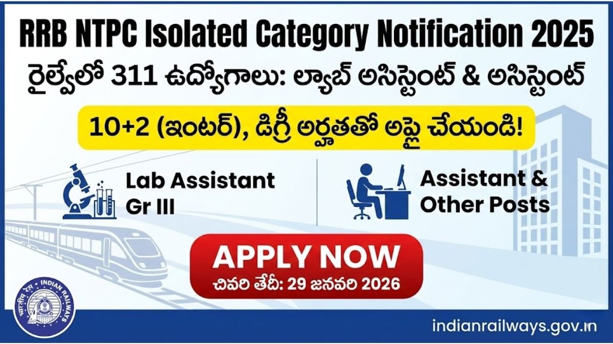 10+2 అర్హతతో రైల్వే ఉద్యోగాలు అప్లై చేయండి!